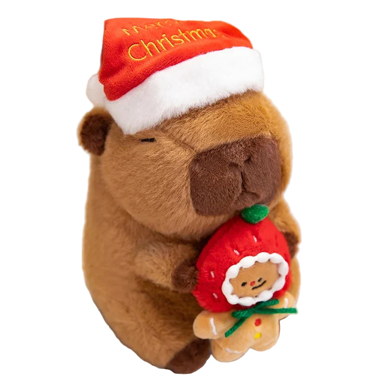 Happy Christmas Capybara Plush Toys Stuffed Cuddly Tree Boot Snowman Gingerbread Man Capybara Doll Lovely Festival Home Decor