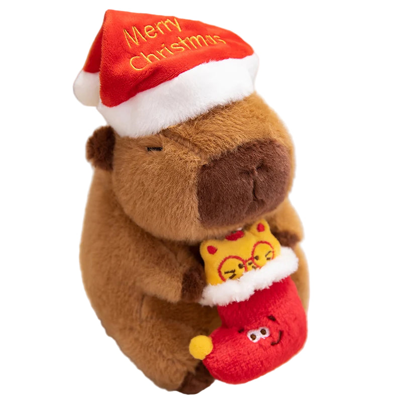 Happy Christmas Capybara Plush Toys Stuffed Cuddly Tree Boot Snowman Gingerbread Man Capybara Doll Lovely Festival Home Decor